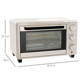 HOMCOM 21L Mini Countertop Oven, 100C-230C Adjustable Temp - White