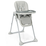 Baby Foldable Convertible High Chair with Adjustable Height Recline-Grey