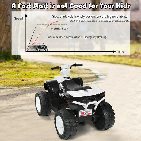 12v Electric Kids Ride On ATV / Quad Bike-White