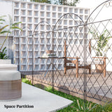 Outsunny Decorative Garden Fencing, 43in x 11.5ft Outdoor Picket Fence Panels, 4PCs Rustproof Metal Wire Landscape Flower Bed Border Edging, Black