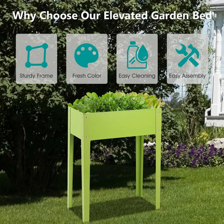 Metal Garden Bed with 2 Bottom Drainage Holes for Planter