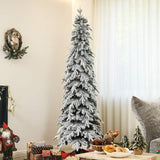 HOMCOM 7ft Snow-Covered Unlit Artificial Christmas Tree