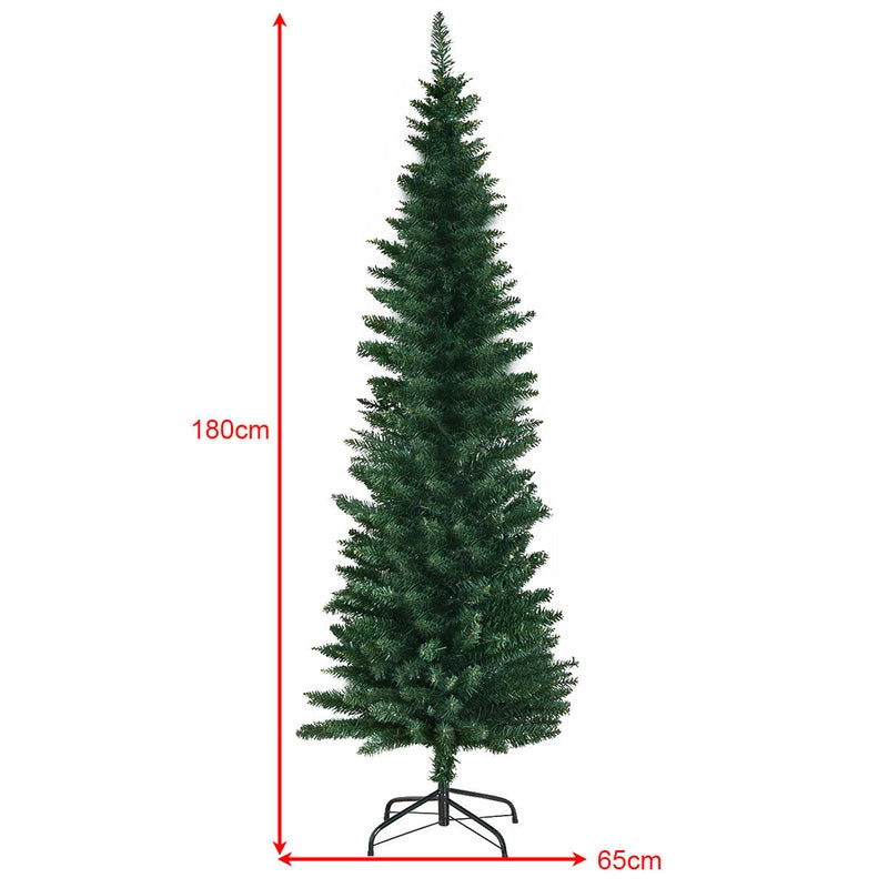 1.8 M Slim Pencil Christmas Tree with Branch Tips for Indoor Decoration