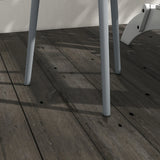 Outsunny Round Garden Coffee Table, Outdoor Side Table with Rounded Steel Edge, 40 x 50H cm, Grey