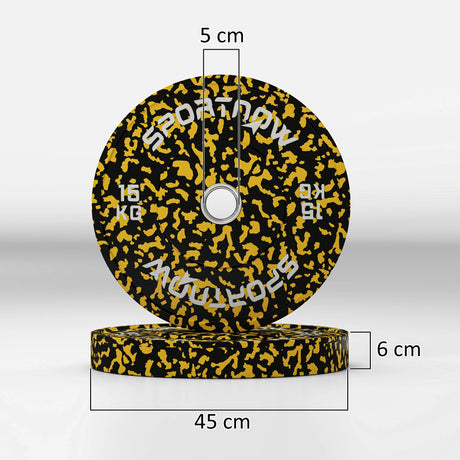 SPORTNOW Olympic Weight Plates with 5cm Holes, for Weight Lifting, 2 x 15KG