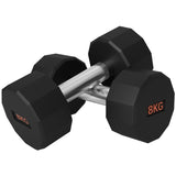 SPORTNOW 2 x 8kg Dumbbells Weights Set with 12-Sided Shape and Non-Slip Grip for Men Women Home Gym Workout