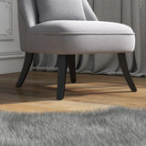 HOMCOM Tub Chair, Armless Single Sofa, Modern Button Tufted Armchair, Upholstered Linen Fabric Longue Accent Chair for Living Room, Bedroom, Set of 2, Grey