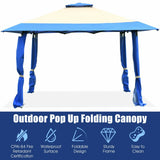 13 Feet x 13 Feet Pop Up Canopy Tent Instant Outdoor Folding Canopy Shelter-Blue