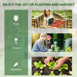 Outsunny 61 x 61cm Garden Planter Bed, with Mini Greenhouse - Green and Silver