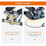 HOMCOM Mini Stepper Step Machine with Resistance Bands and Cushion Mat for Leg Arm Full Body Training Fitness Stair Stepper