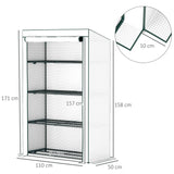 Outsunny Four-Tier Mini Greenhouse - Green/White
