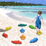 ZONEKIZ 9PCs Kids Stepping Stones, Crocodile-Designed Sensory Toys, with Anti-Slip Edge Balance River Stones