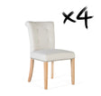 Giner and Colomer  Set Of 2 Chairs Upholstered In Light Beige Fabric With Wooden Legs