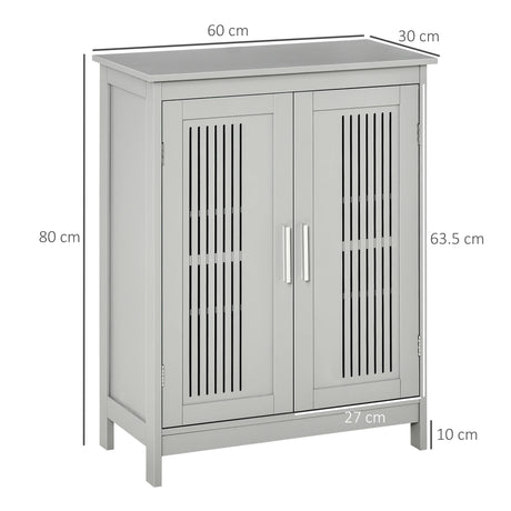 kleankin Modern Bathroom Floor Cabinet - Grey