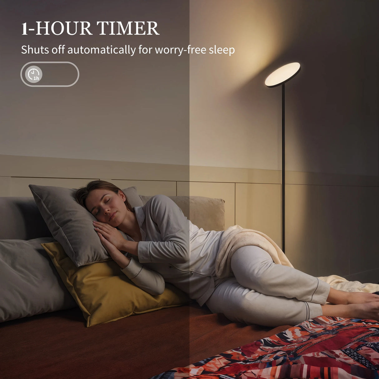 HOMCOM RGB Uplighter Floor Lamp, Tall Dimmable Standing Lamp with Remote & Touch Control, 350 Rotatable Head for Living Room Bedroom, 2700K-6000K Colour Temperatures, Black