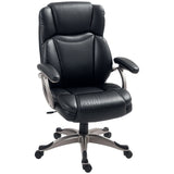 HOMCOM Executive Office Chair, PU Leather Desk Chair with Adjustable Height, Swivel Computer Chair with Tilt Function for Home Office, Black