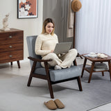 HOMCOM Nordic Accent Chair, Upholstered Velvet Armchair with Solid Wood Frame and Soft Thick Padded for Living Room, Bedroom, Grey