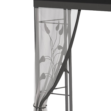 Outsunny 3 x 3(m) Steel Frame Double Roof Garden Gazebo - Grey