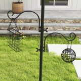 Pawhut Bird Feeding Station Kit, Wild Bird Feeder Pole with 6 Hooks, 4 Hanging Feeders for Peanuts, Seed, Fat Balls, for Garden, Outdoor, Black