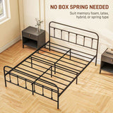 HOMCOM King Size Minimalistic Metal Bed Frame - Black