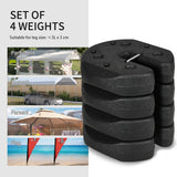 Outsunny Total 12KG Gazebo Weights Set of 4, Weights for Gazebo Legs with Reinforce Pins and Carry Belt, for Canopies Tents