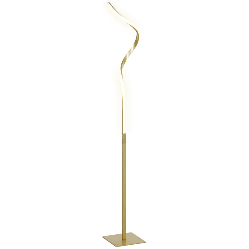 HOMCOM LED Floor Lamp with 3 Adjustable Brightness, Modern Standing Lamp with Foot Switch for Bedroom, Living Room, Gold Tone