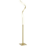 HOMCOM LED Floor Lamp with 3 Adjustable Brightness, Modern Standing Lamp with Foot Switch for Bedroom, Living Room, Gold Tone