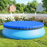 Outsunny Round Pool Cover, 10 ft Waterproof Swimming Pool Cover with Secure Rope, Tightener for Above Ground Pools, Blue