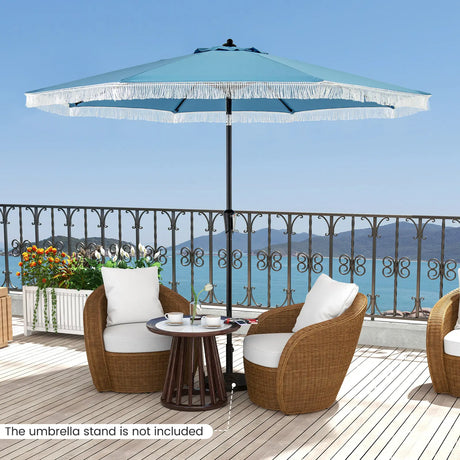 2.8M Patio Umbrella with Crank Handle and Push Button Tilt-Navy