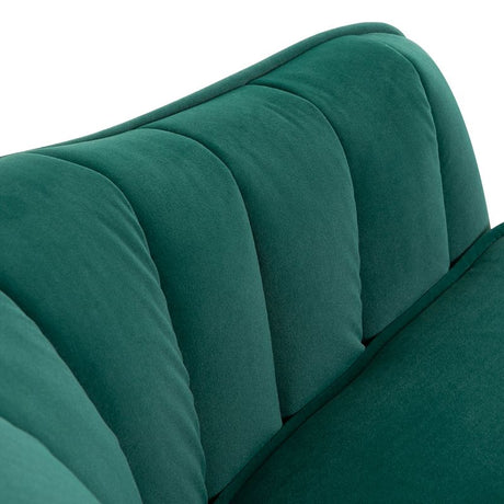 HOMCOM Velvet-Feel Shell Back Accent Chair - Green