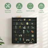 HOMCOM Six Shelf Display Cabinet, with Glass Doors - Black