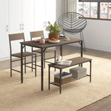 HOMCOM Four-Piece Dining Set, With Table, Chairs and Bench
