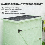 Outsunny Wooden Small Shed, Garden Storage Shed with Shelves and Bolt Latch, 75L x 56W x115H cm, Green