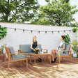 Outsunny 4-Piece Wooden Garden Furniture Set with Cushions - Teak