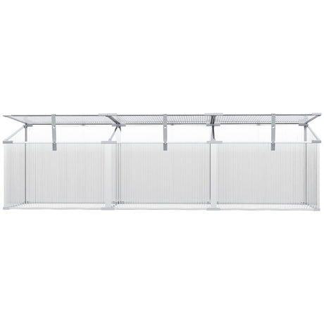 Outsunny Outdoor Greenhouse Polycarbonate Grow House Flower Vegetable Plants Raised Bed Garden Aluminium Cold Frame 180 x 51 x 51 cm