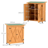 Outsunny 46.5 x 97cm Compact Wooden Storage Shed - Yellow