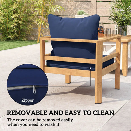 Outsunny Seat and Back Padded Cushion Set, CUSHION ONLY - Dark Blue