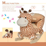 HOMCOM Children Kids Rocking Horse Toys Giraffe Seat Belt Toddlers Baby Toy Gift