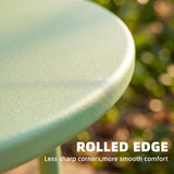 Outsunny 48 cm Round Garden Side Table, Small Metal Outdoor Garden Table with Rolled Edge, Green
