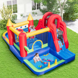 9-in-1 Inflatable Bounce Castle with Waterslide for 3+ (without Blower)