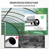 Outsunny Polyethylene Upgraded Structure Walk-in Polytunnel Greenhouse, 6 x 3(m), Green
