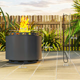 Outsunny Smokeless Fire Pit, 48.5cm Portable Wood Burning Firepit with Poker for Garden Camping Bonfire Party, Metal, Dark Grey