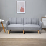 HOMCOM Two-Seater Sofa Bed, with Split Back - Light Grey