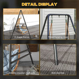 Outsunny Hammock Chair Stand, Hanging Heavy Duty Metal Frame Hammock Stand for Hanging Hammock Air Porch Swing Chair, Egg Chair, Black