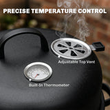 Outsunny 3-in-1 Vertical Charcoal Smoker with 2 Grill Grates, Built-in Thermometer, Adjustable Vent, 2 Doors