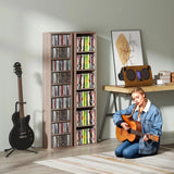 HOMCOM 260 Narrow CD Storage Unit - Natural Wood Finish