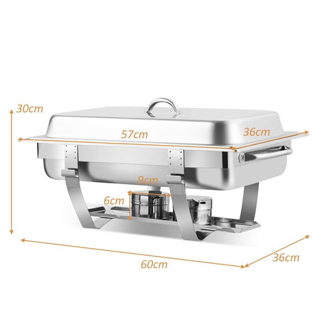 2 Packs Stainless Steel Full-Size Chafing Dish