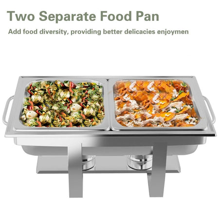 2 Packs Stainless Steel Full-Size Chafing Dish