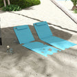 Outsunny Set of Two Metal Frame Beach Chairs, with Reclining Backs - Blue