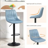 HOMCOM Set of Two Retro Tub Bar Stools - Blue